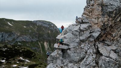 im oberen Teil des Haidachstellwand Klettersteig