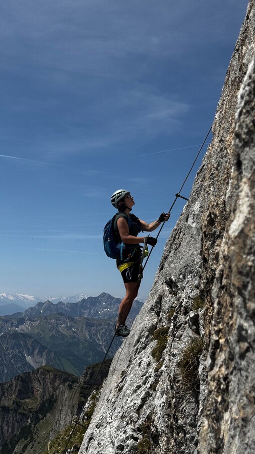 am Hochiss Klettersteig im Rofan - Schwierigkeit C/D