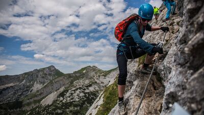 am Klettersteig an der Haidachstellwand