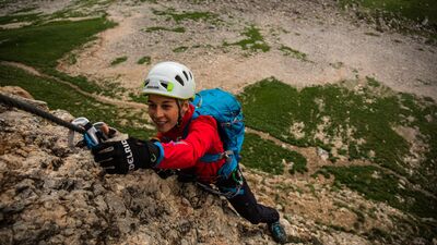 der Rosskopf Klettersteig gehört zu den schwierigsten und eindrucksvollsten Steigen des Achensee 5-Gipfel Klettersteiges
