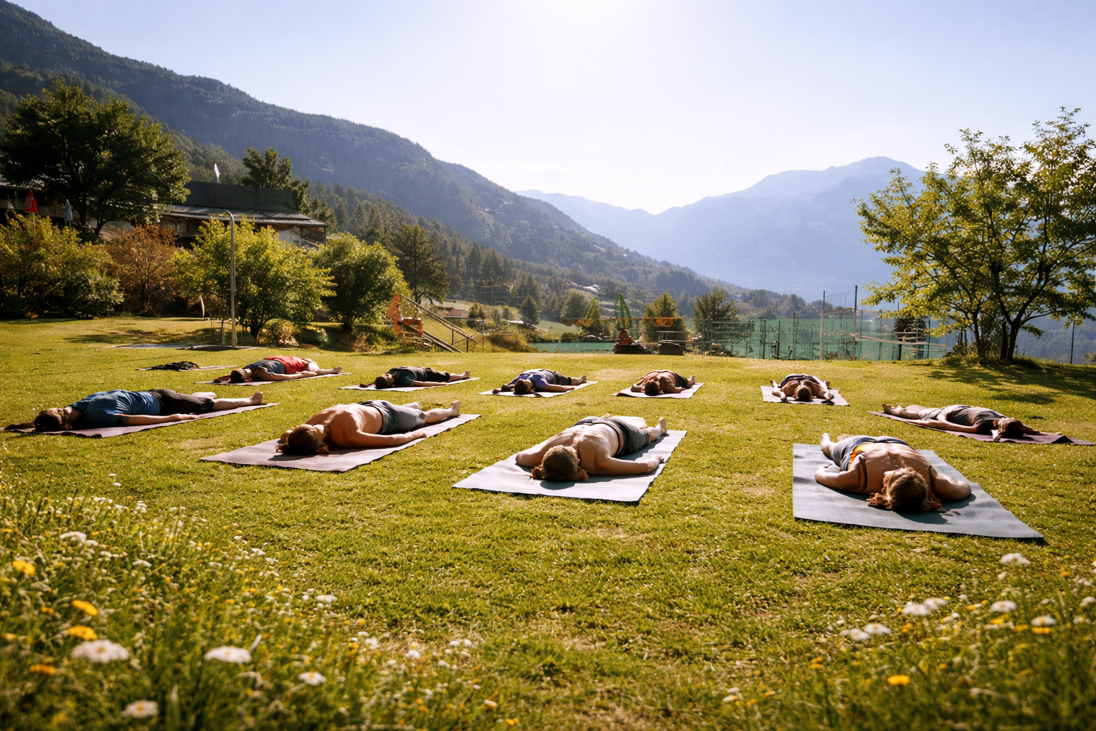 Yoga auf der Wiese