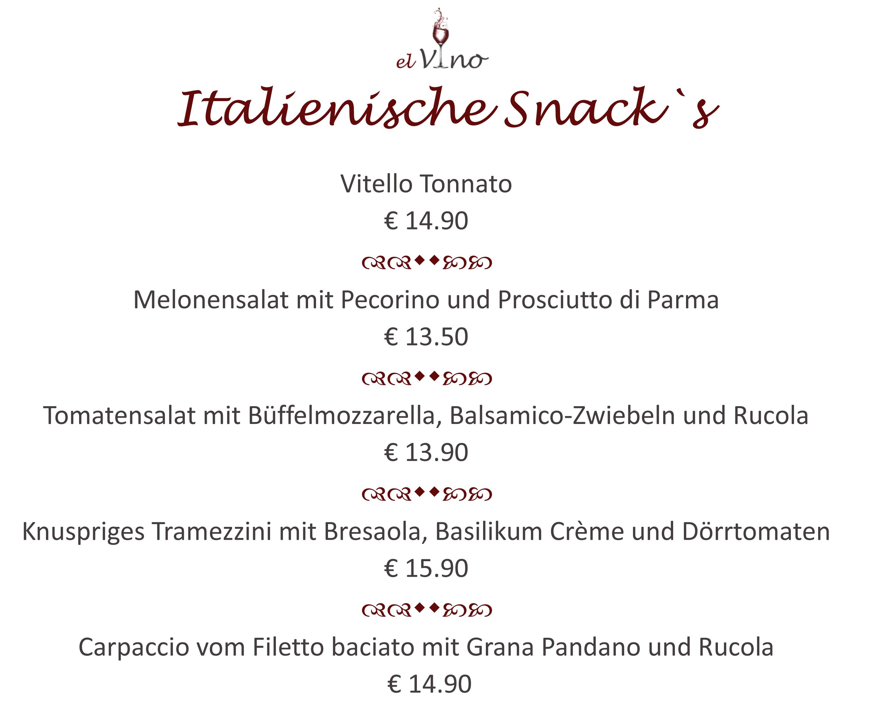 Italienische Snacks im El Vino