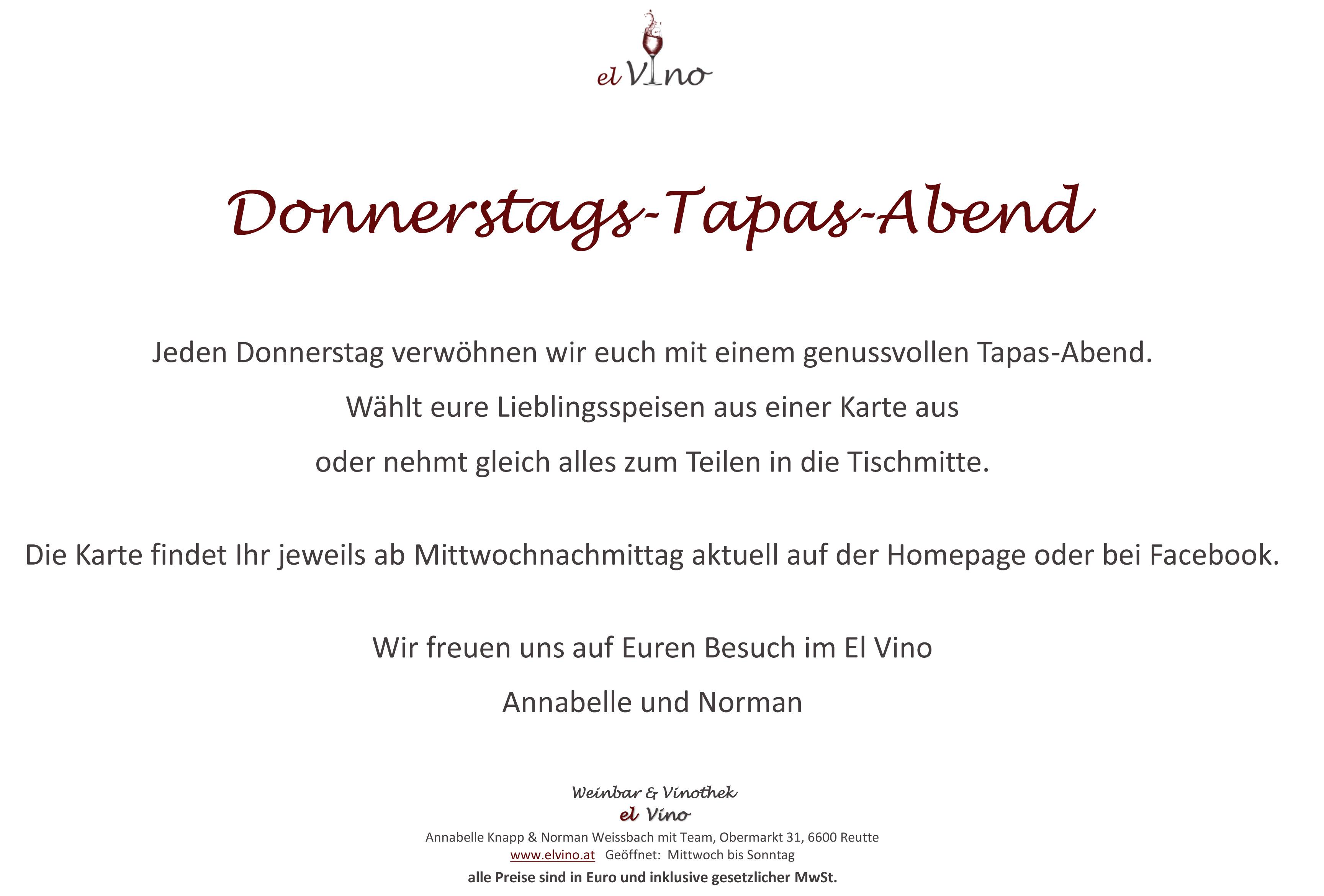 Tapas-Abend im El Vino