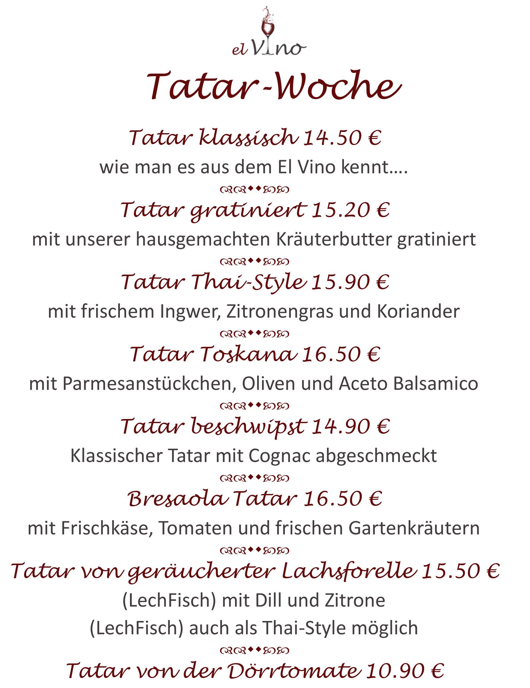 Tatar-Woche im El Vino
