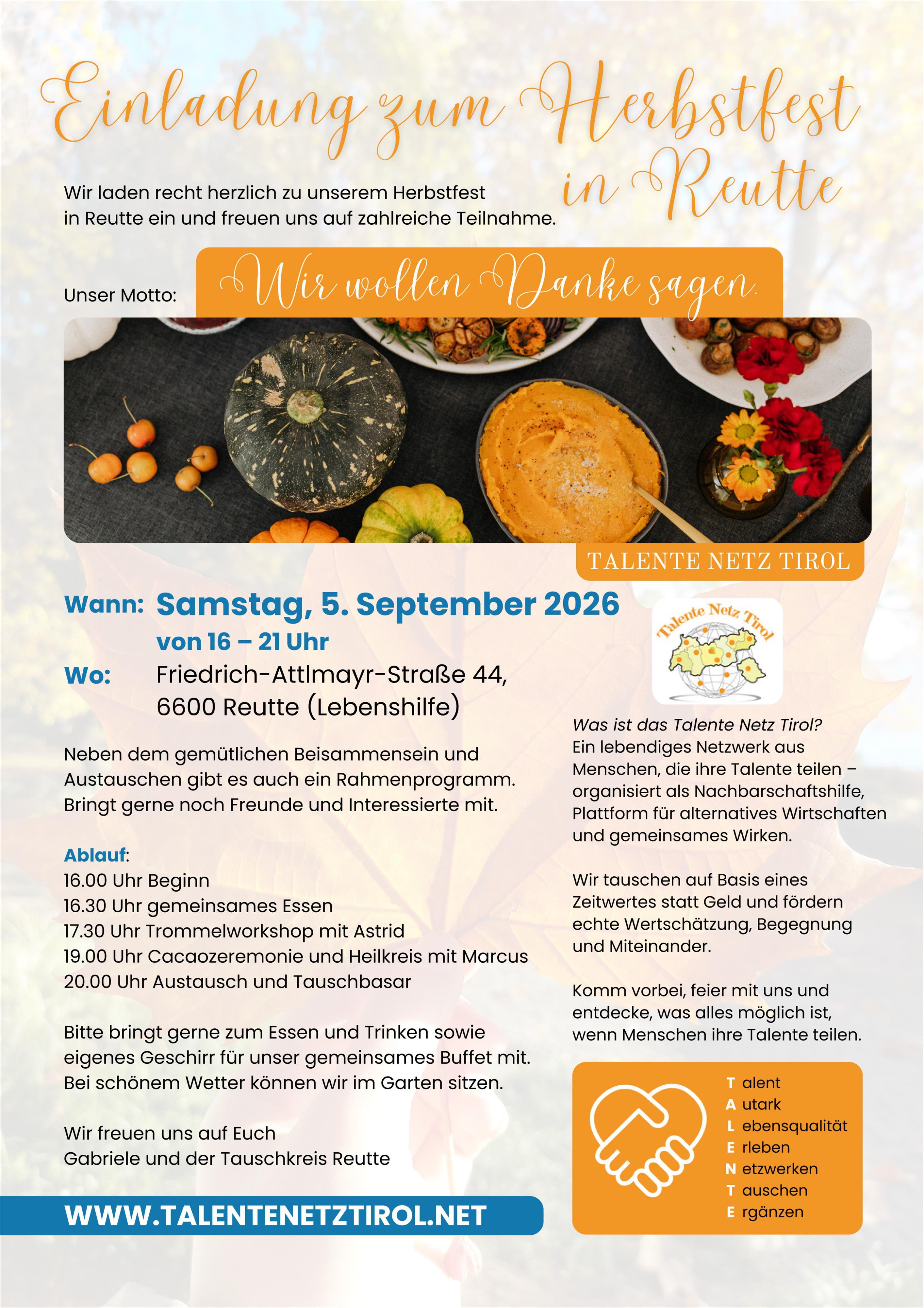 Herbstfest in Reutte – Talentenetz Tirol