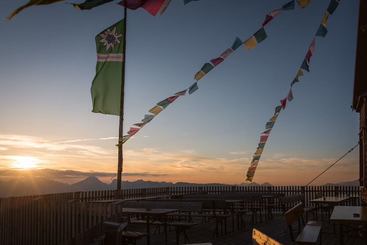 Sonnenuntergang auf der Kellerjochhütte