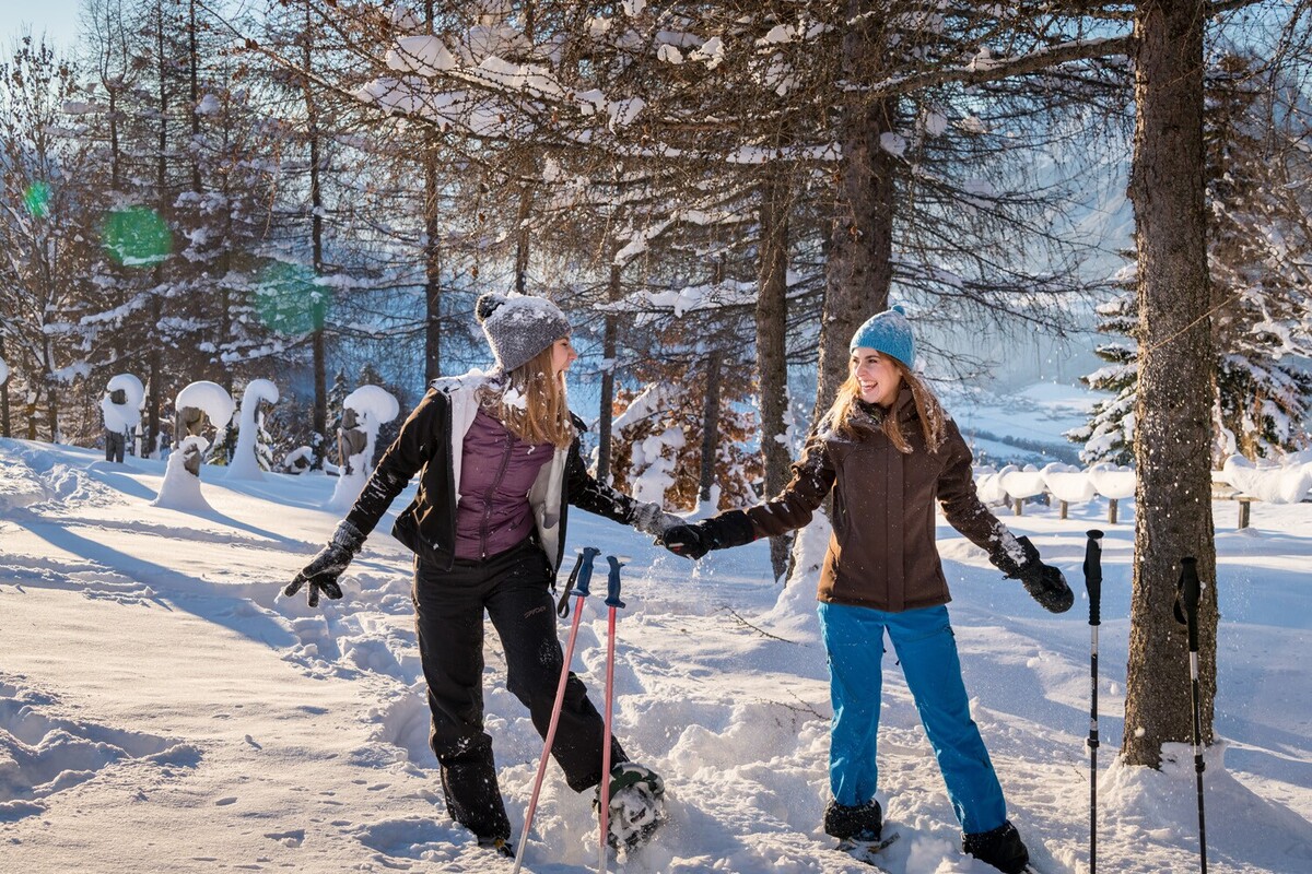 Through the winter landscape on snowshoes
