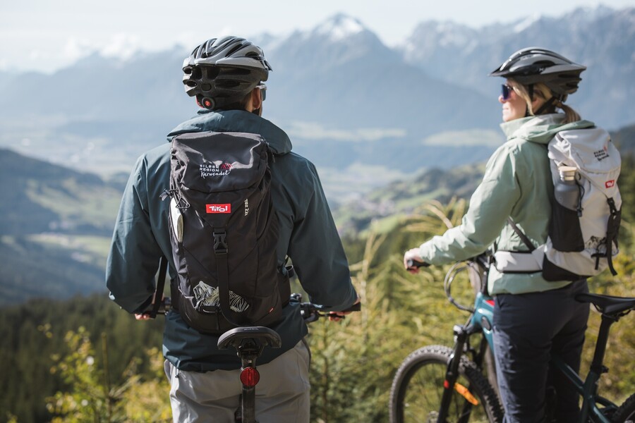 Mountainbike tour with view of Inntal