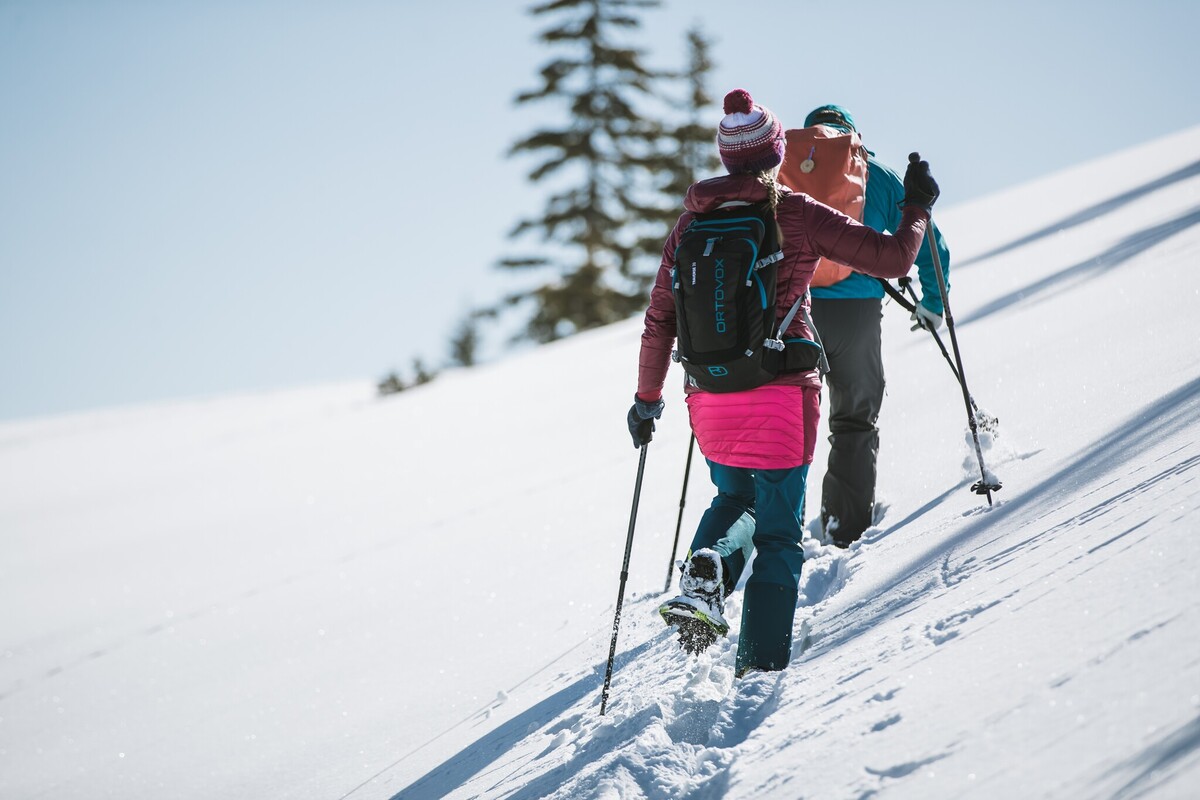 Snowshoe hike to the Fleischbank