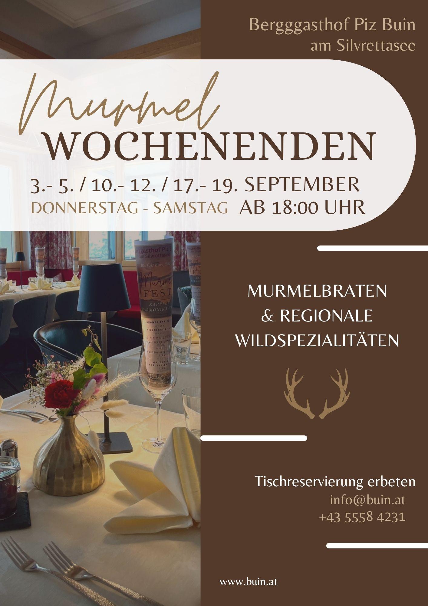 Murmel & Wildbretwochenenden