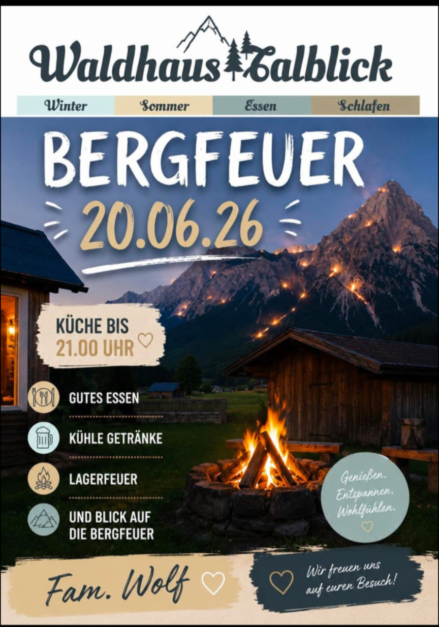 Bergfeuer Waldhaus Talblick