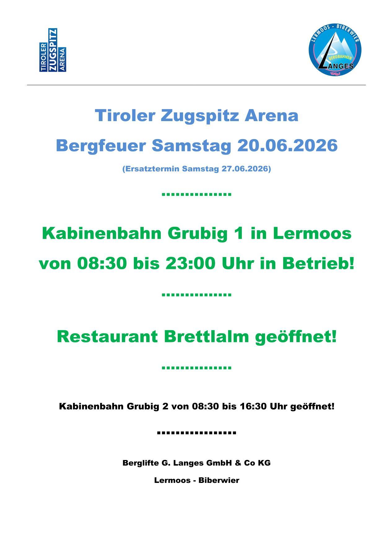 Sonderfahrt Bergfeuer