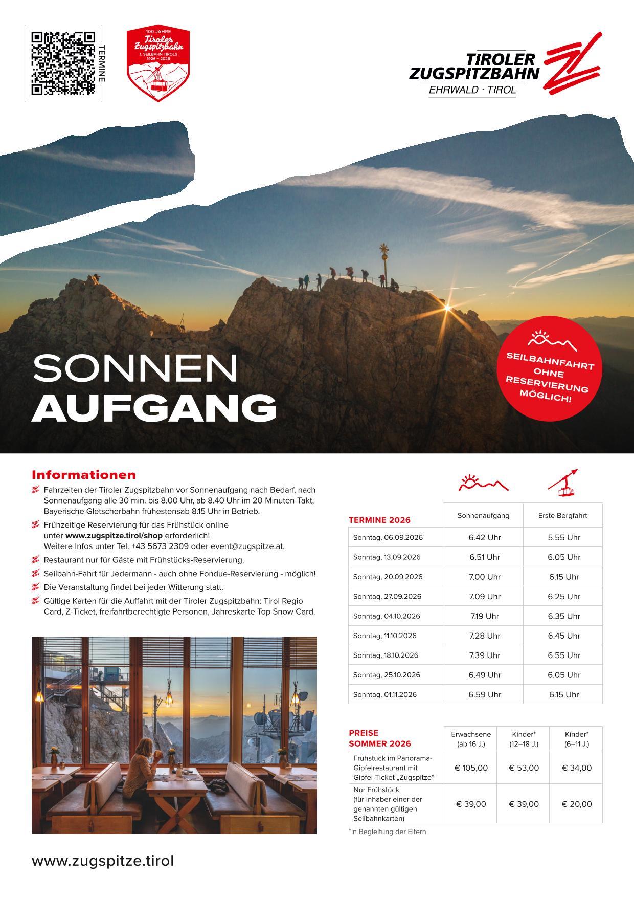 Sonnenaufgang auf der Zugspitze