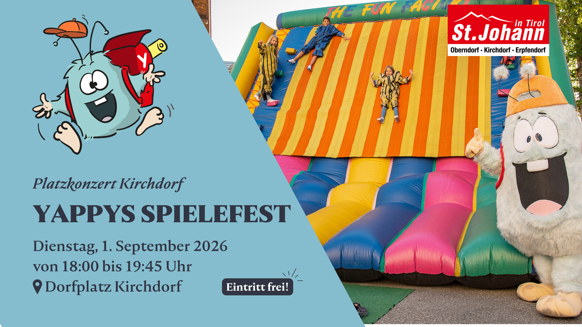 Yappys Spielefest beim Platzkonzert in Kirchdorf