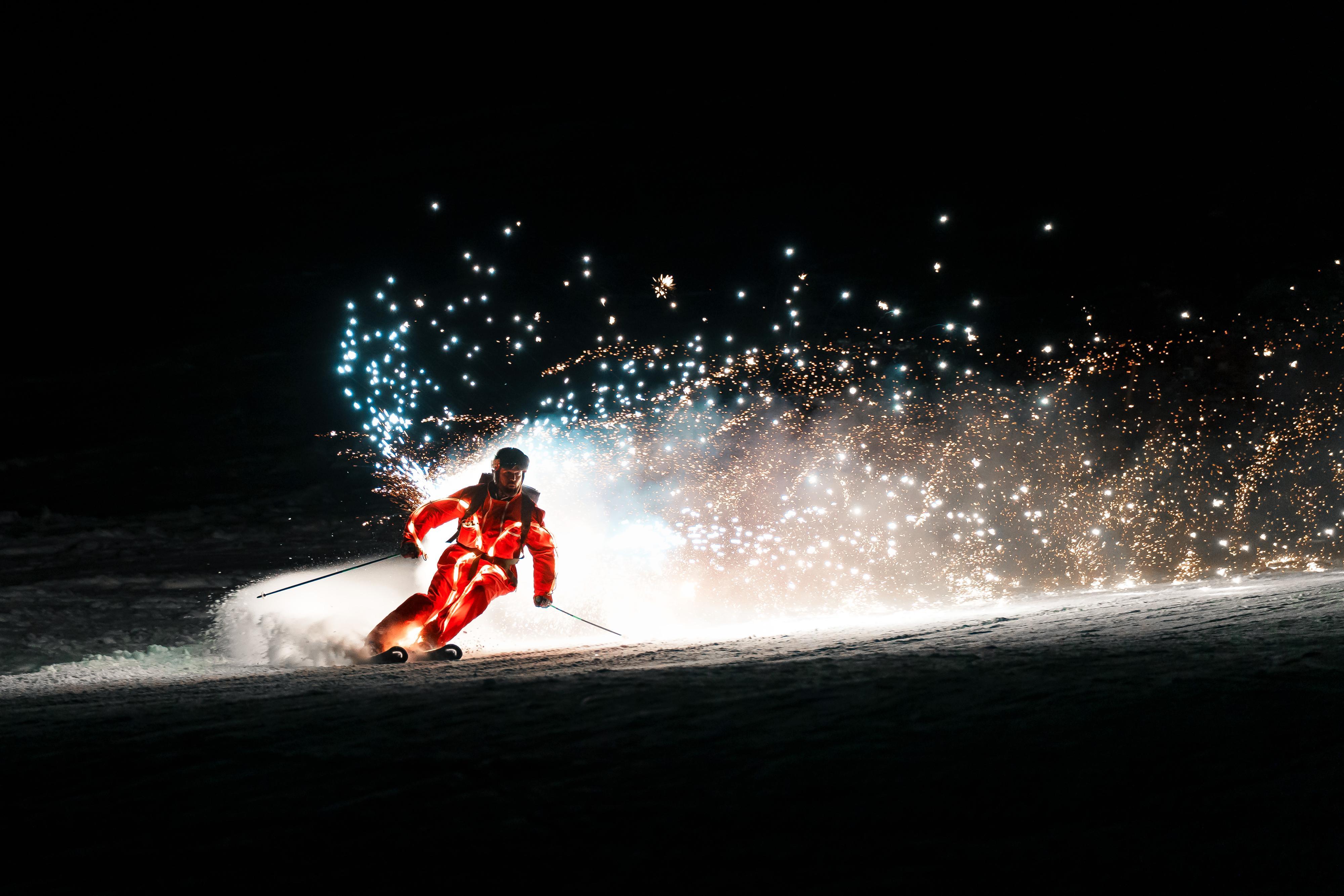 Skiers On Fire
